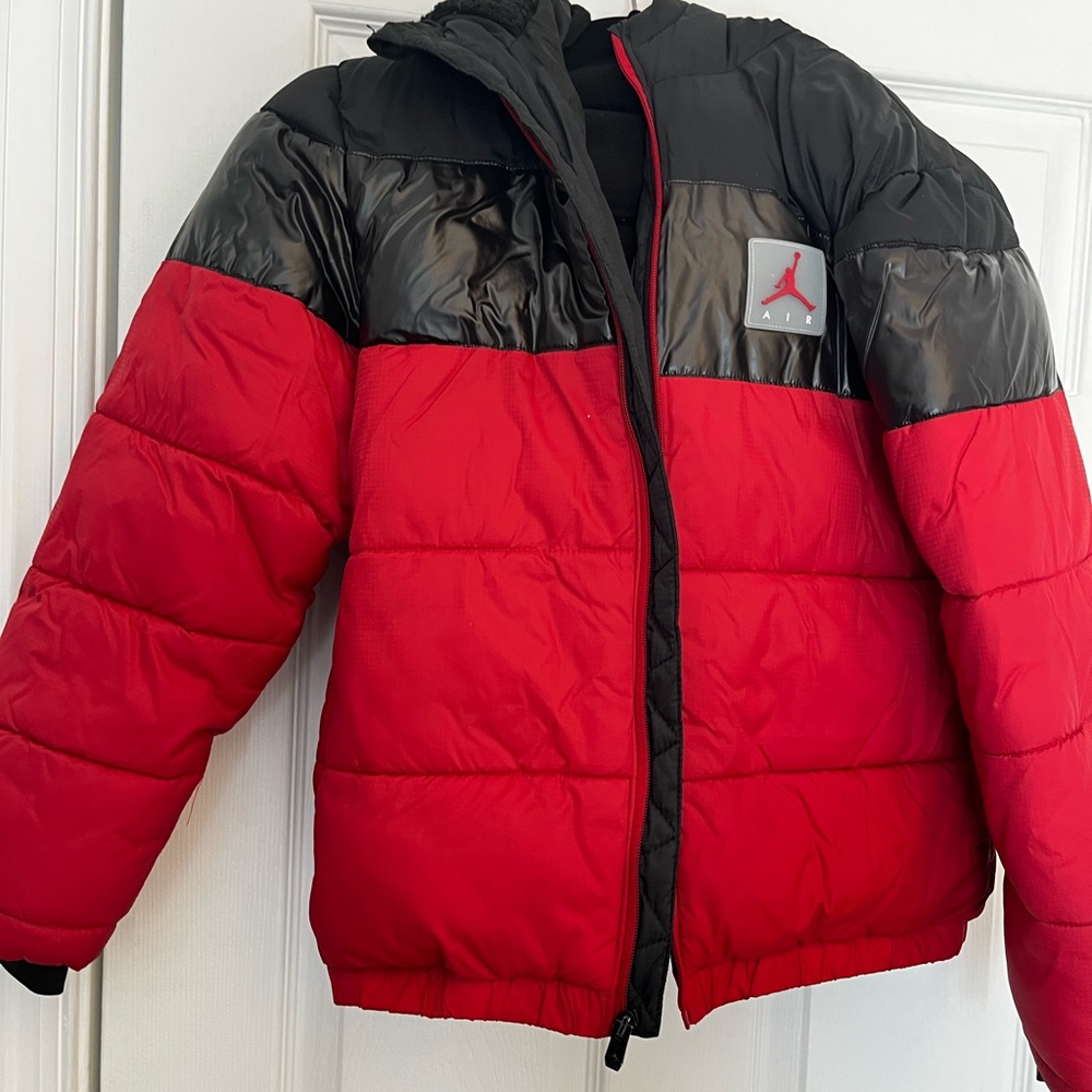 Air Jordan Red and Black Puffer Jacket